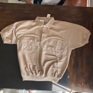 Alexxus Exclusive Mens Polo Size XL Color Tan With Tags. Classic.